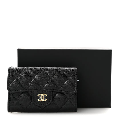 Chanel Caviar Quilted Flap Card Holder Wallet Black 9 of 9