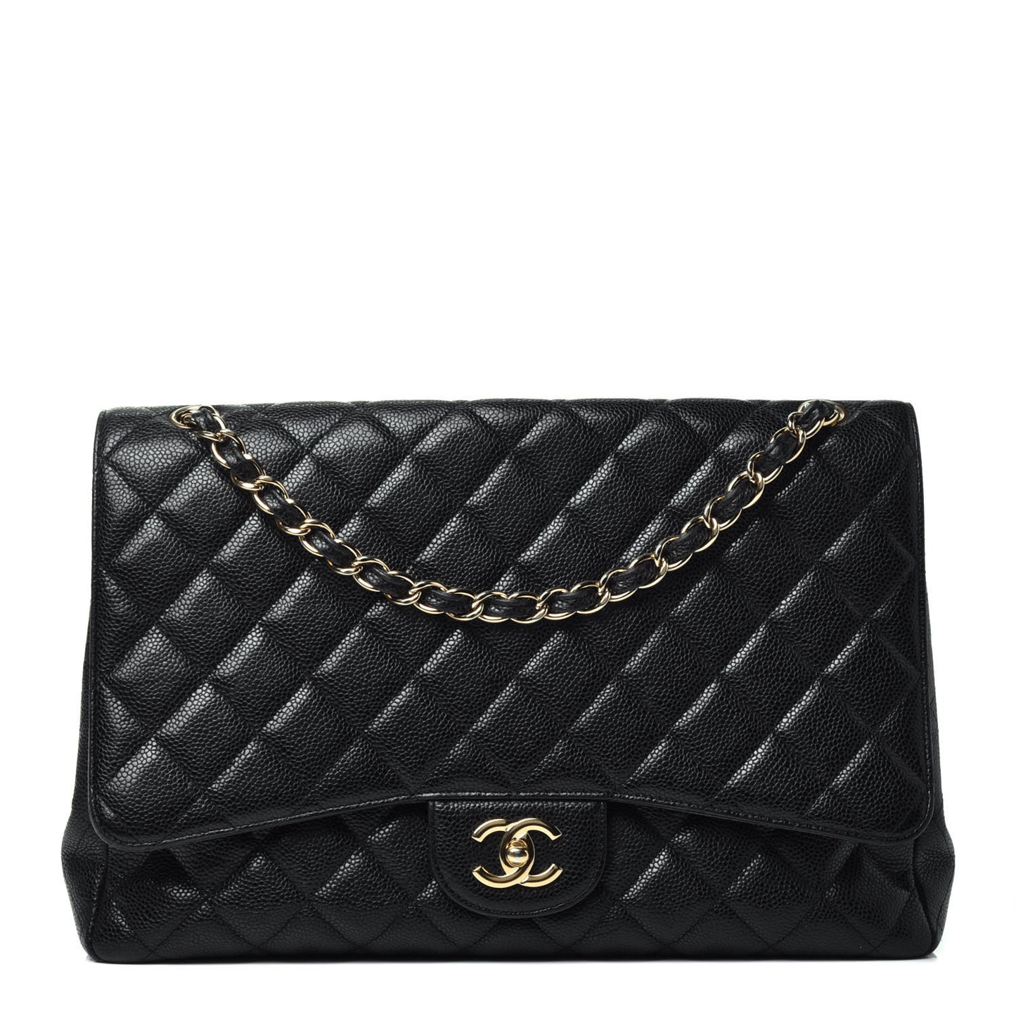Caviar Quilted Maxi Single Flap Black