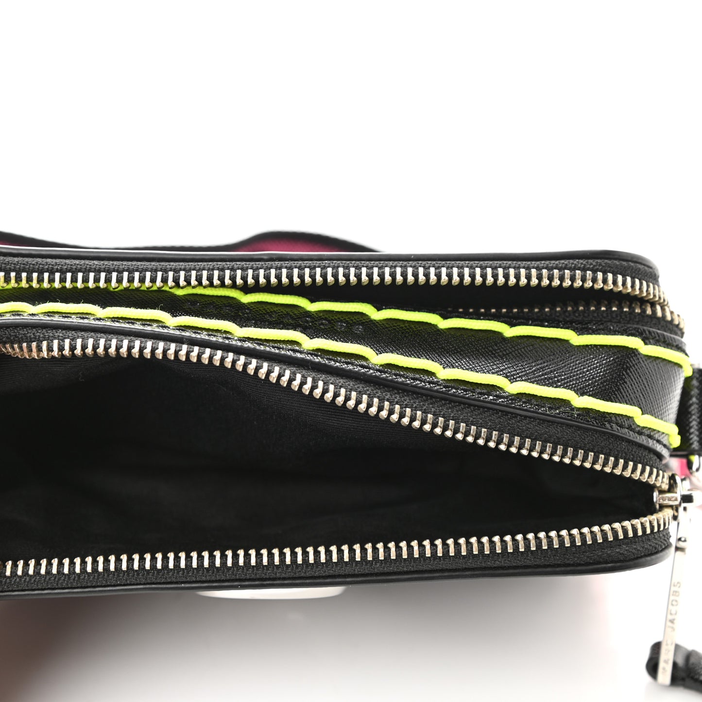 Saffiano Whipstitched Small Snapshot Camera Bag Black