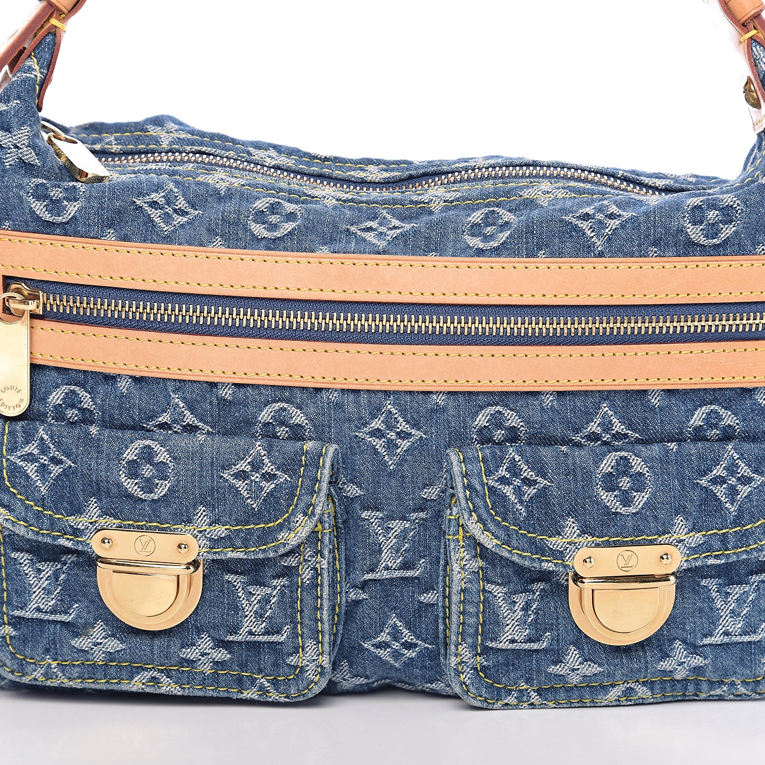 Louis Vuitton Monogram Denim Baggy PM Blue 7 of 9