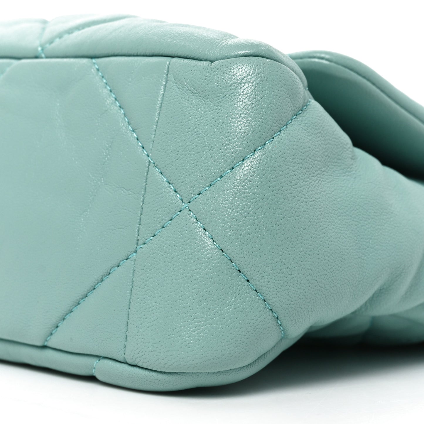 Goatskin Quilted Medium Chanel 19 Flap Light Blue