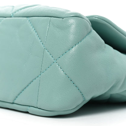 Chanel Goatskin Quilted Medium Chanel 19 Flap Light Blue 10 of 10