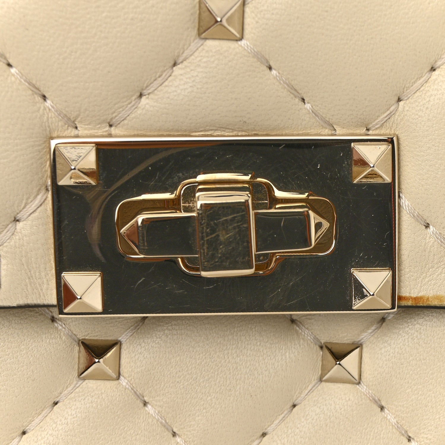 Valentino Garavani Nappa Rockstud Spike Wallet on Chain Light Ivory 10 of 10