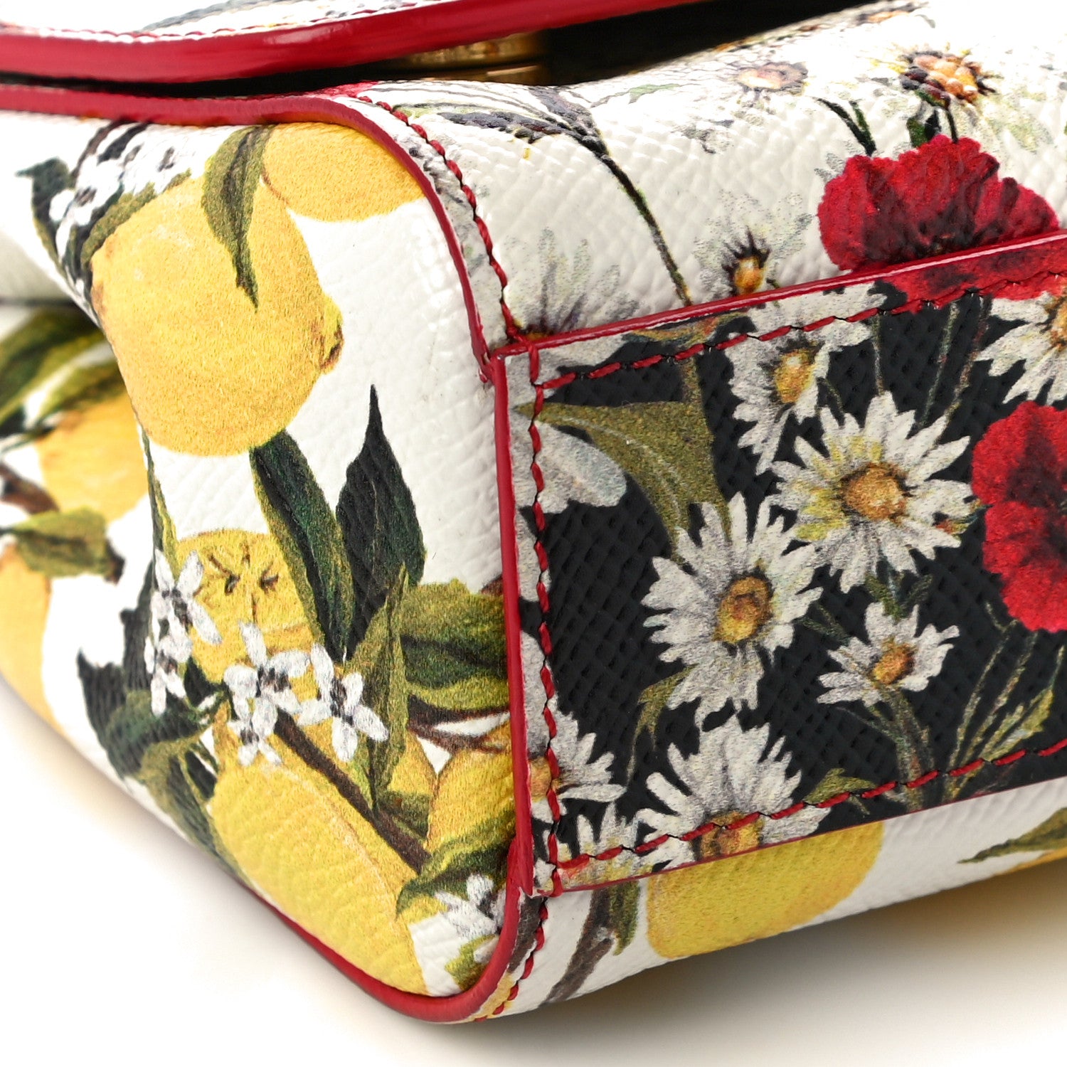 Dolce & Gabbana Lemon Print Mini Miss Sicily Satchel White Multicolor 13 of 16