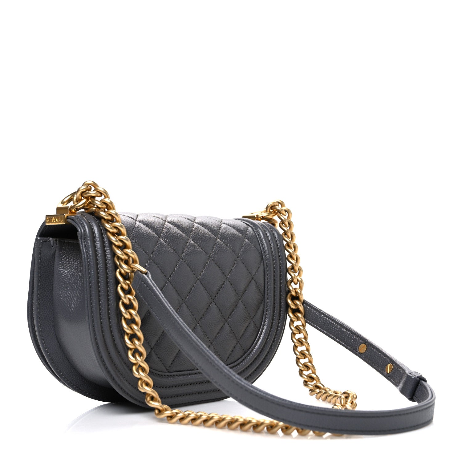 Chanel Caviar Quilted Small Boy Messenger Bag Dark Grey 2 of 10