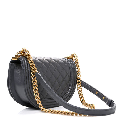 Chanel Caviar Quilted Small Boy Messenger Bag Dark Grey 2 of 10
