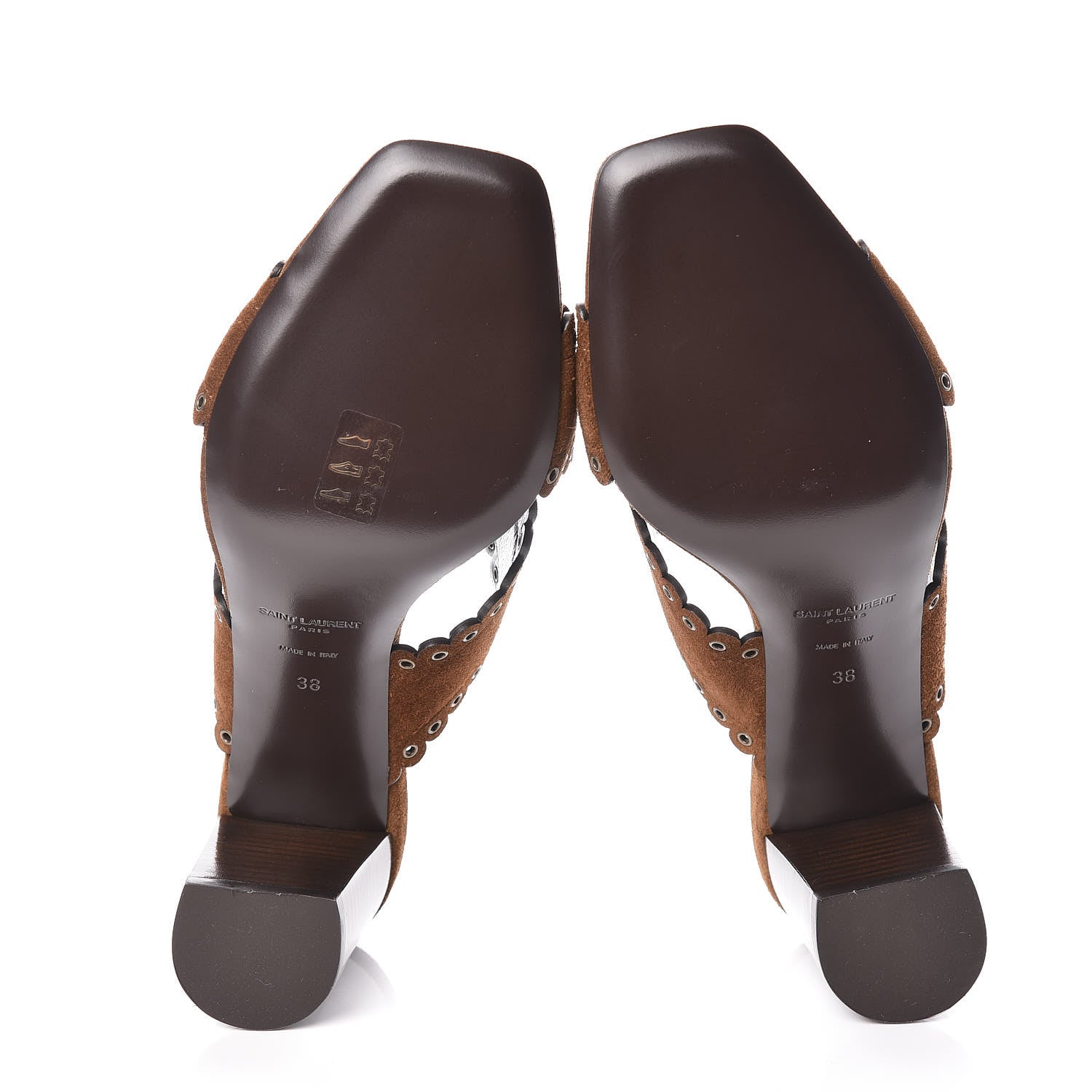 Saint Laurent Suede Eyelet LouLou 70 Mules 38 Land 5 of 8