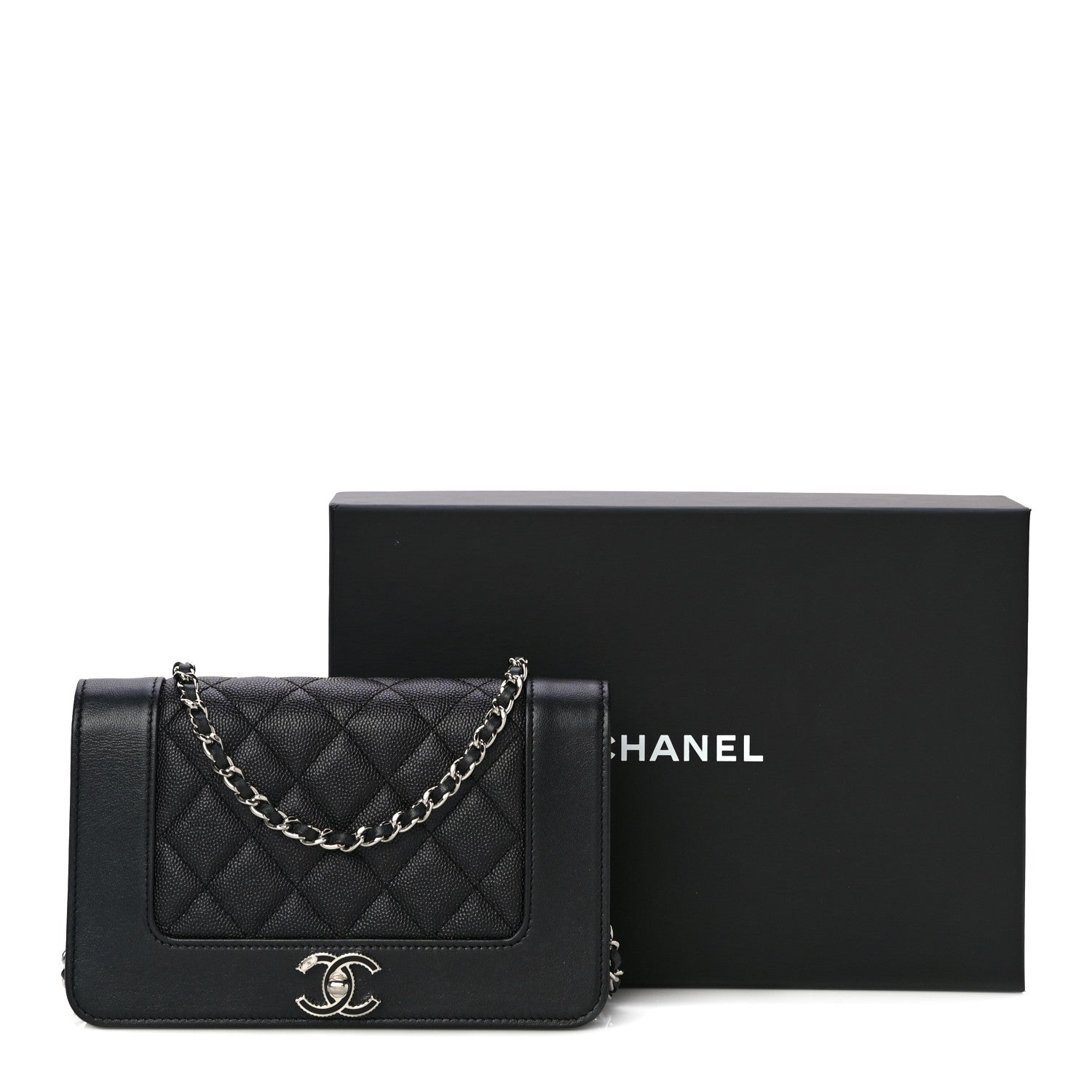 Chanel Caviar Quilted Vintage Mademoiselle Wallet On Chain WOC Black 20 of 20