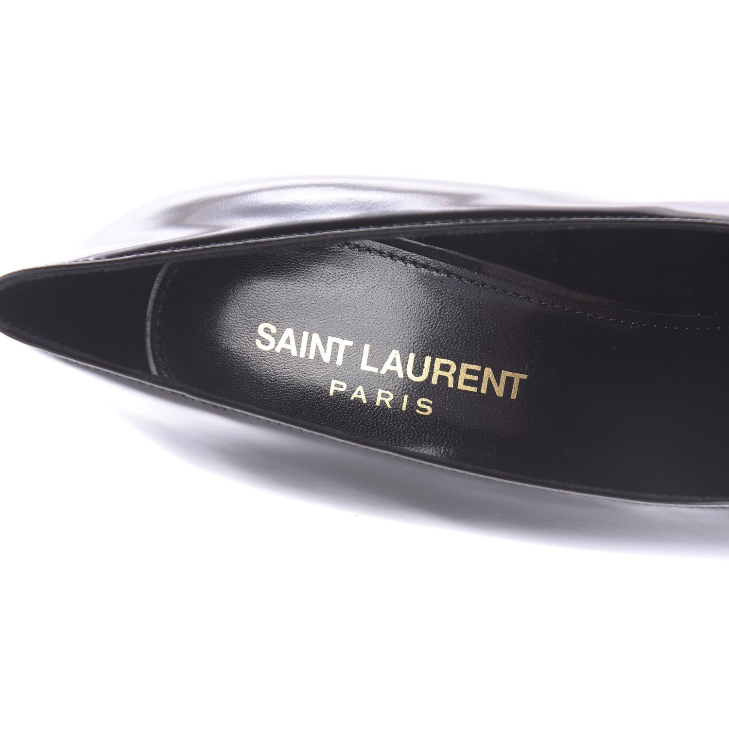 Saint Laurent Patent Calfskin Teddy High Vamp 105 Pumps 38 Black 8 of 11