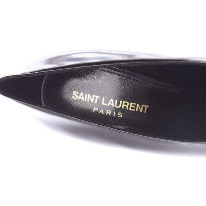 Saint Laurent Patent Calfskin Teddy High Vamp 105 Pumps 38 Black 8 of 11