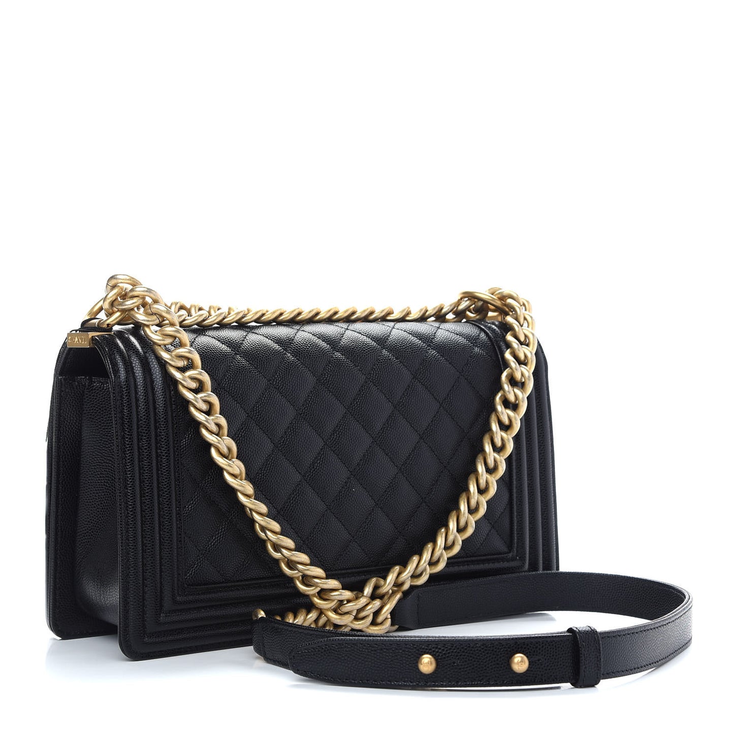 Caviar Quilted Medium Boy Flap Black
