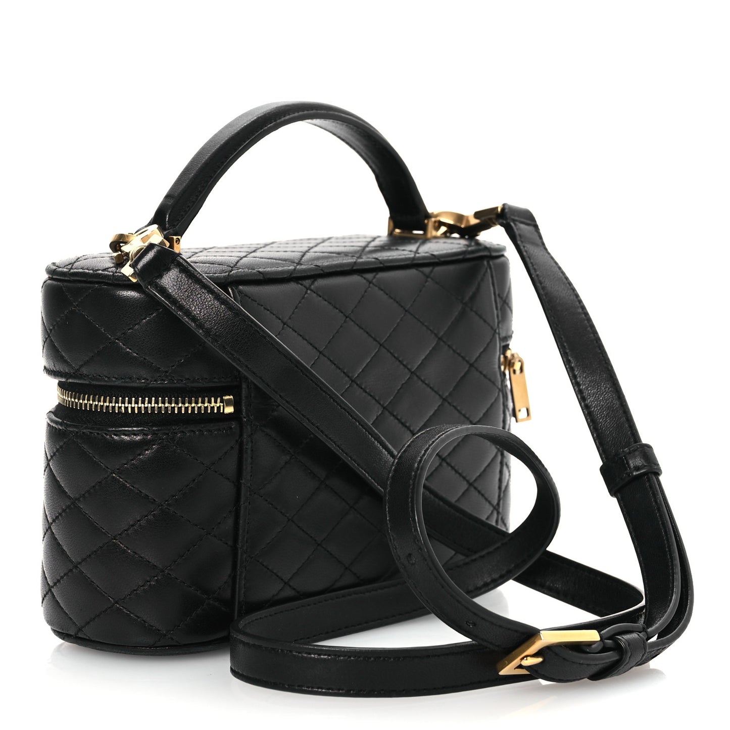 Lambskin Quilted Mini Gaby Vanity Case Black