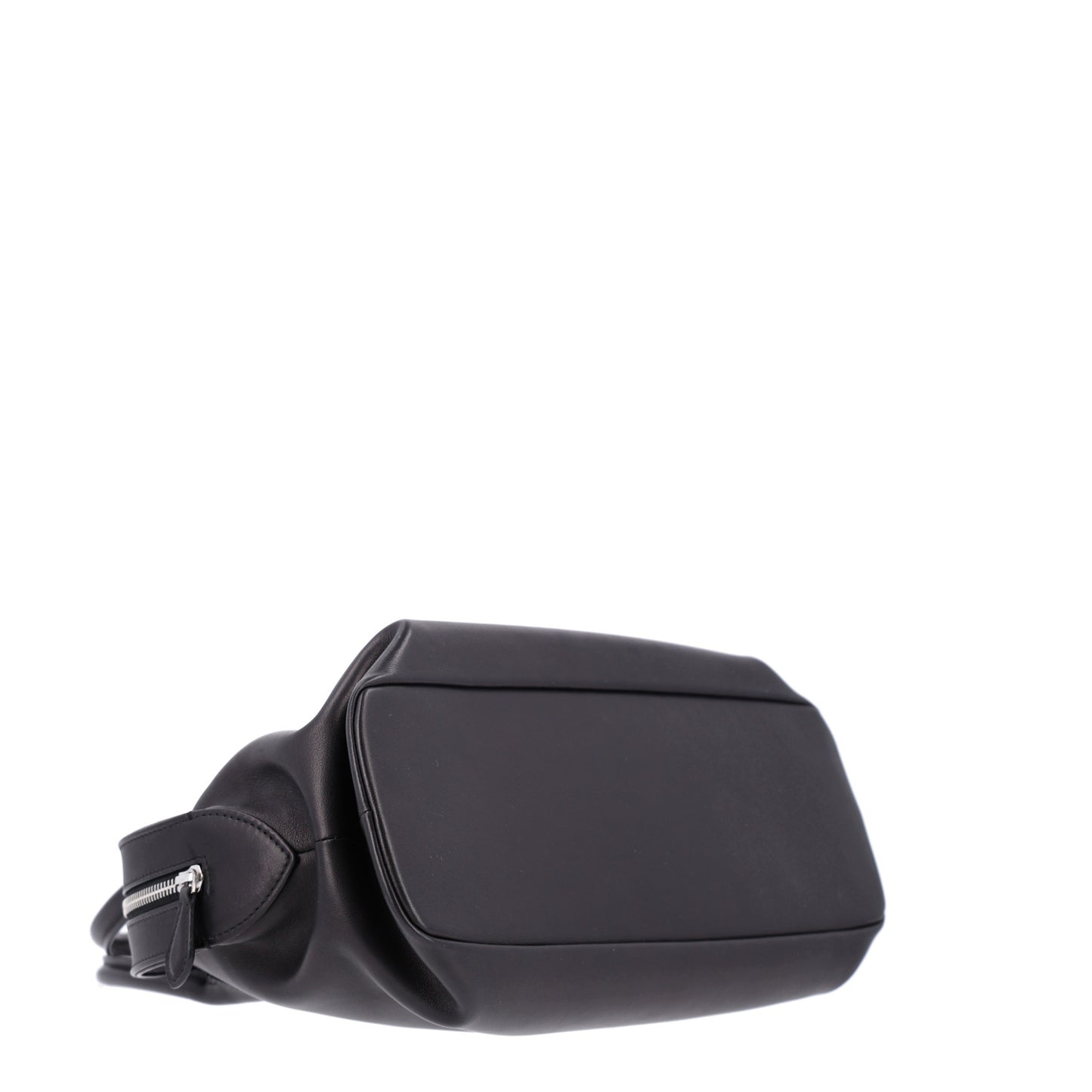 Polished Saddle Calfskin Agnes Bag Black