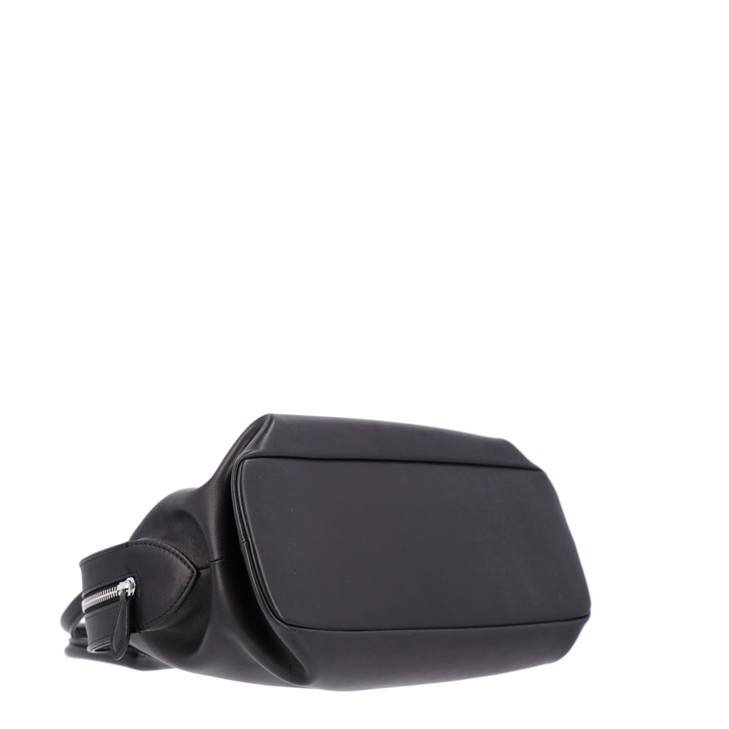 The Row Polished Saddle Calfskin Agnes Bag Black 4 of 9