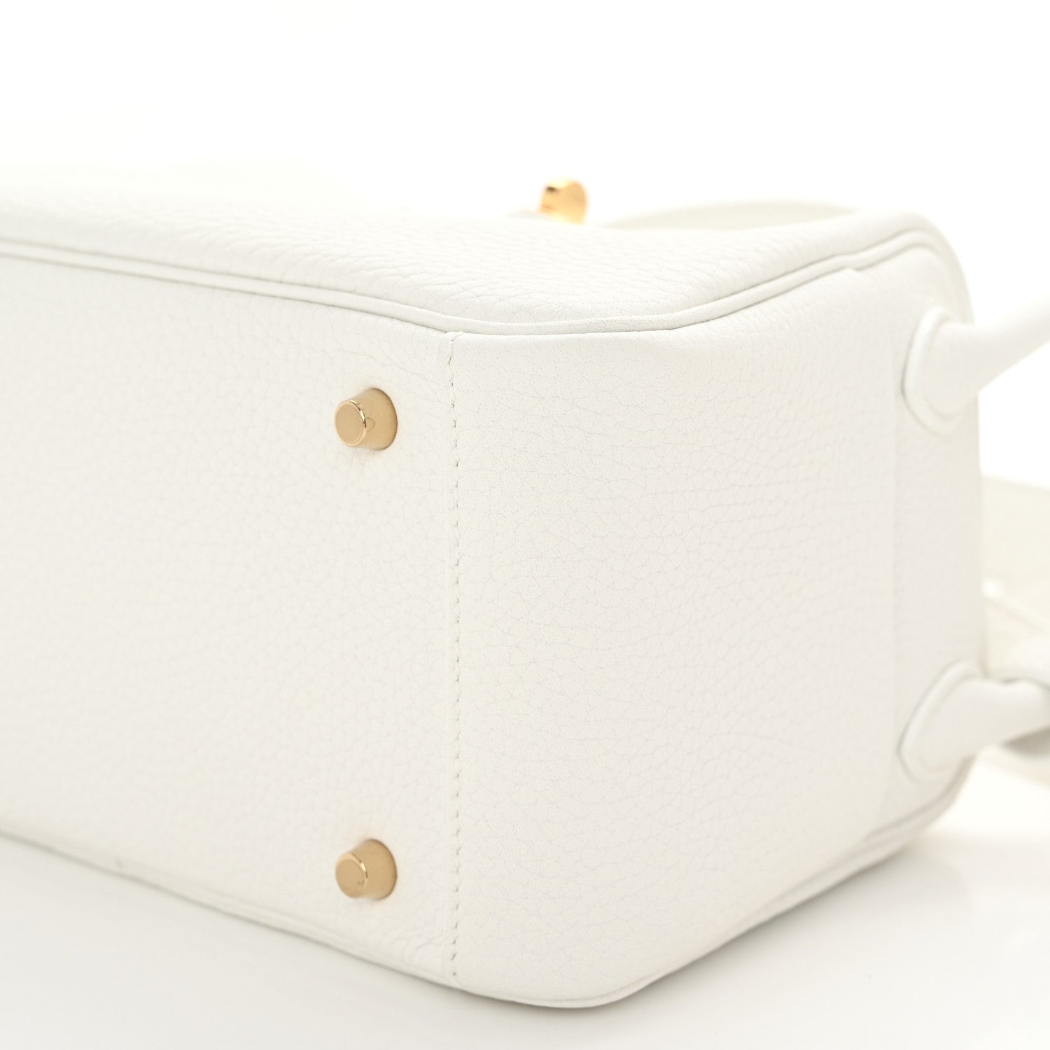Hermes Taurillon Clemence Mini Lindy 20 New White 9 of 11
