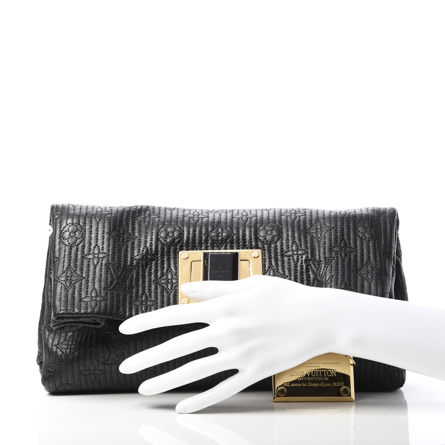 Calfskin Quilted Monogram Altair Clutch Black