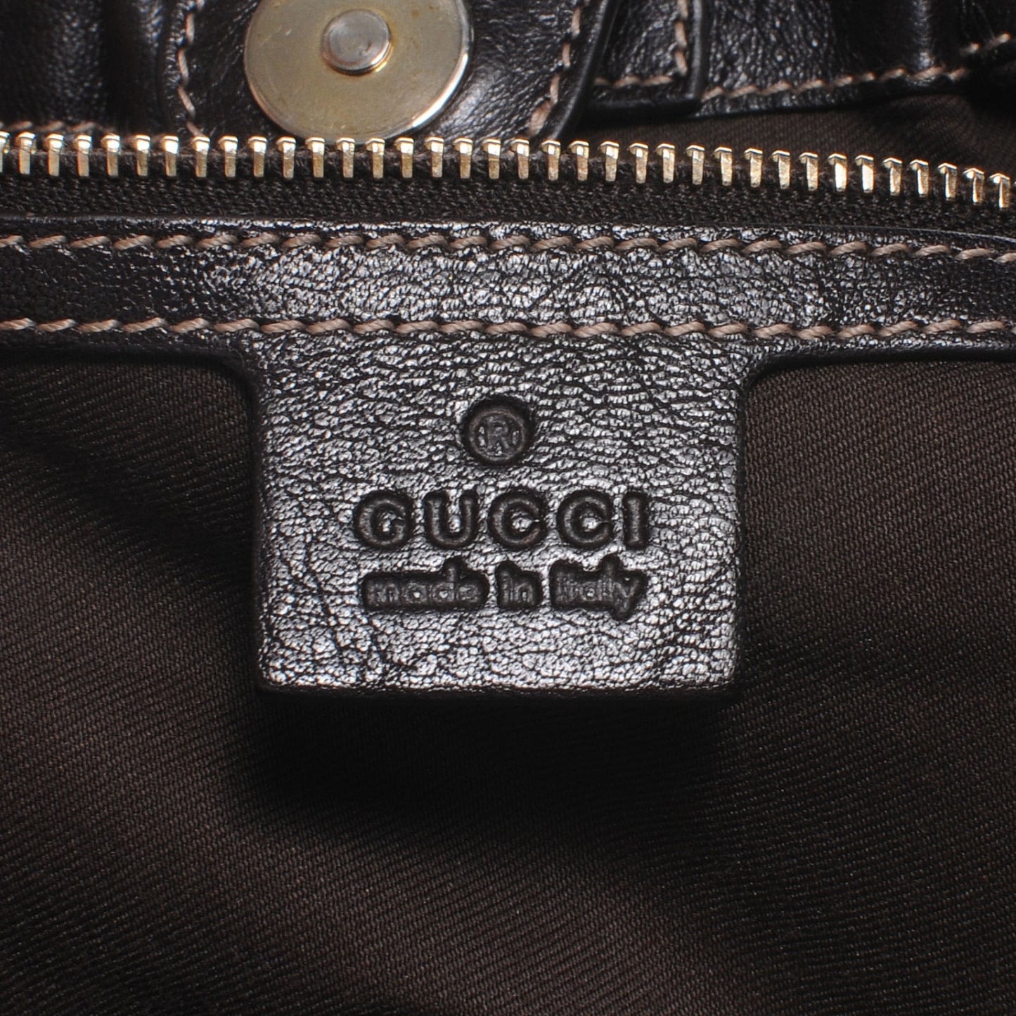 Monogram Studded Pelham Tote Brown