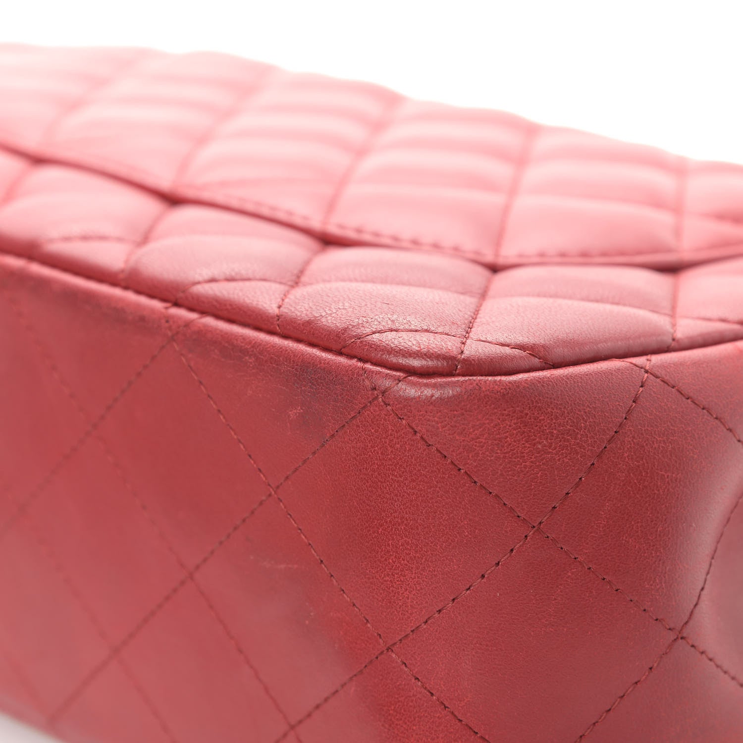 Chanel Lambskin Quilted Jumbo Double Flap Red 13 of 16