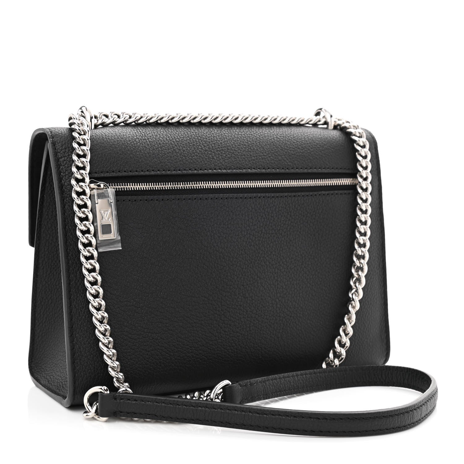 Louis Vuitton Soft Calfskin Mylockme Chain Bag BB Black 3 of 10