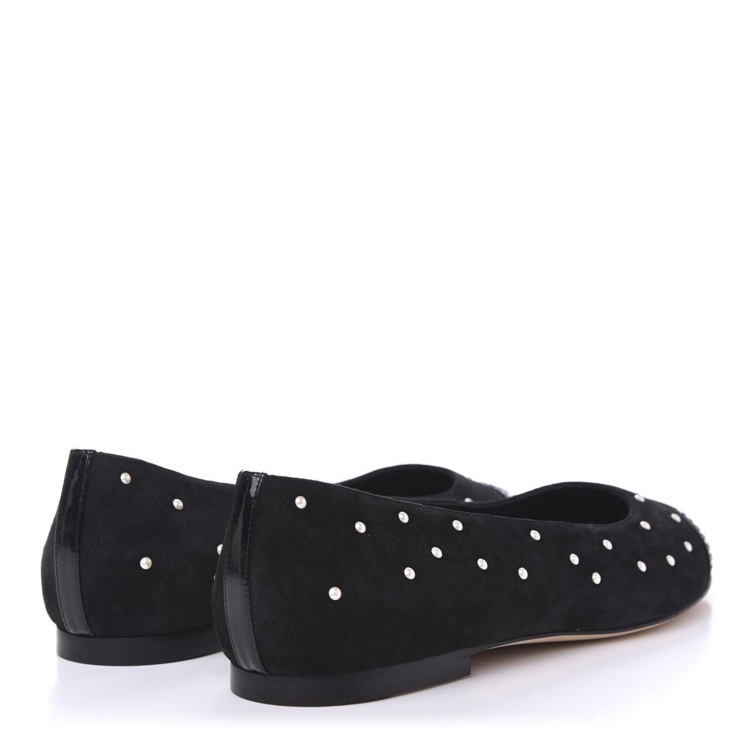 Chanel Suede Pearl Patent CC Cap Toe Ballerina Flats 40 Black 4 of 9