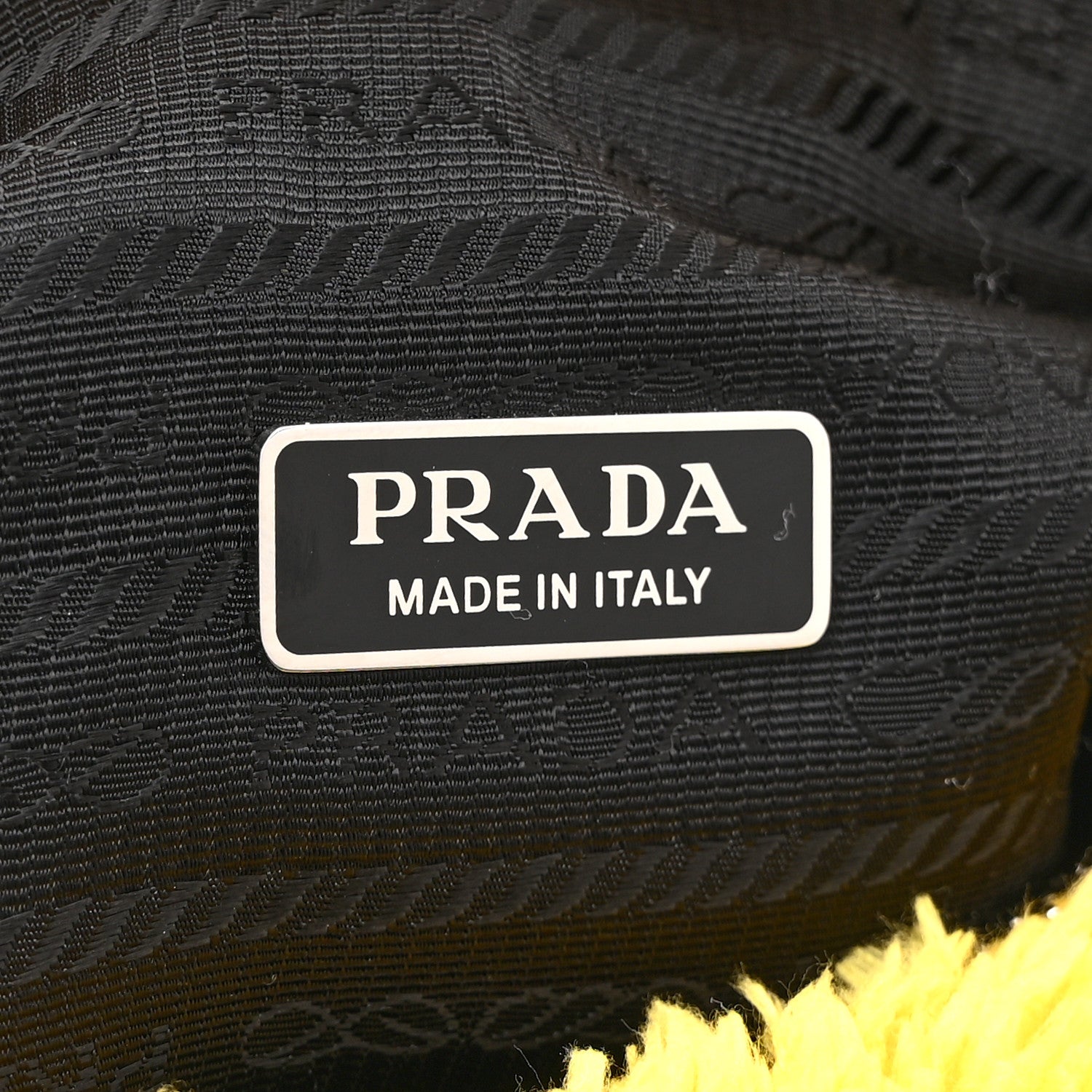 Prada Terry Cloth Mini Re-Edition 2000 Bag Giallo Black 6 of 10
