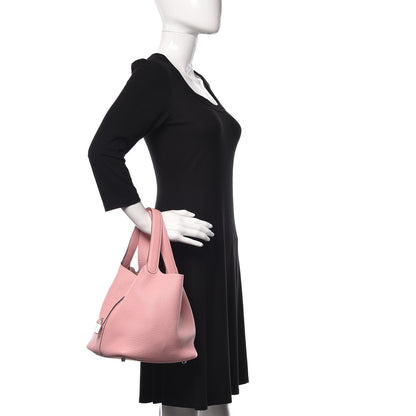 Hermes Taurillon Clemence Picotin Lock 22 MM Rose Sakura 2 of 12