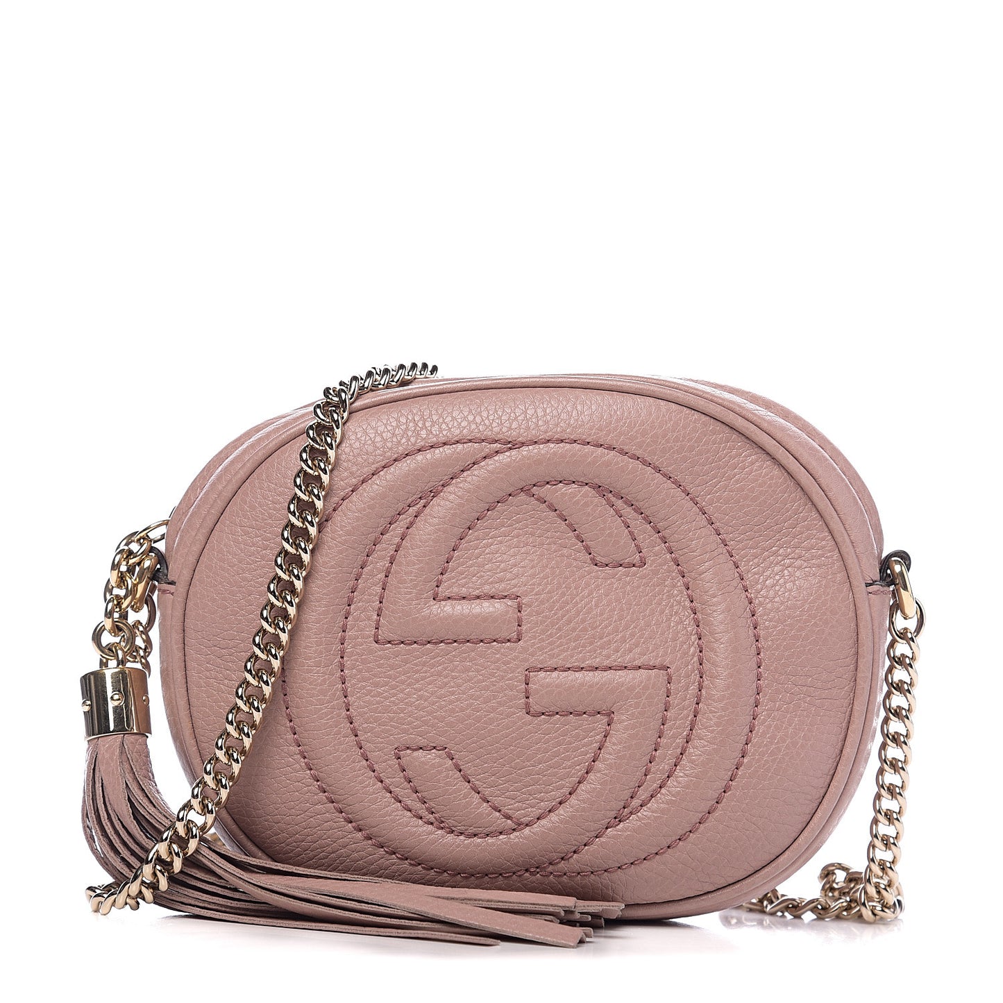 Pebbled Calfskin Mini Soho Chain Bag Dark Cipria