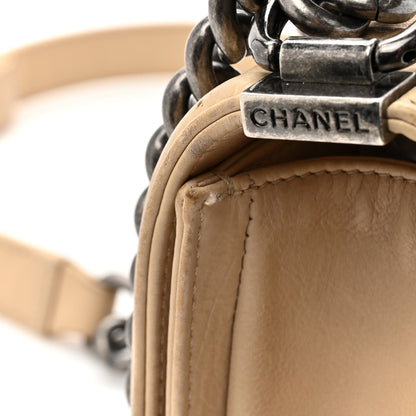 Chanel Calfskin Double Stitch Small Boy Flap Beige 19 of 20