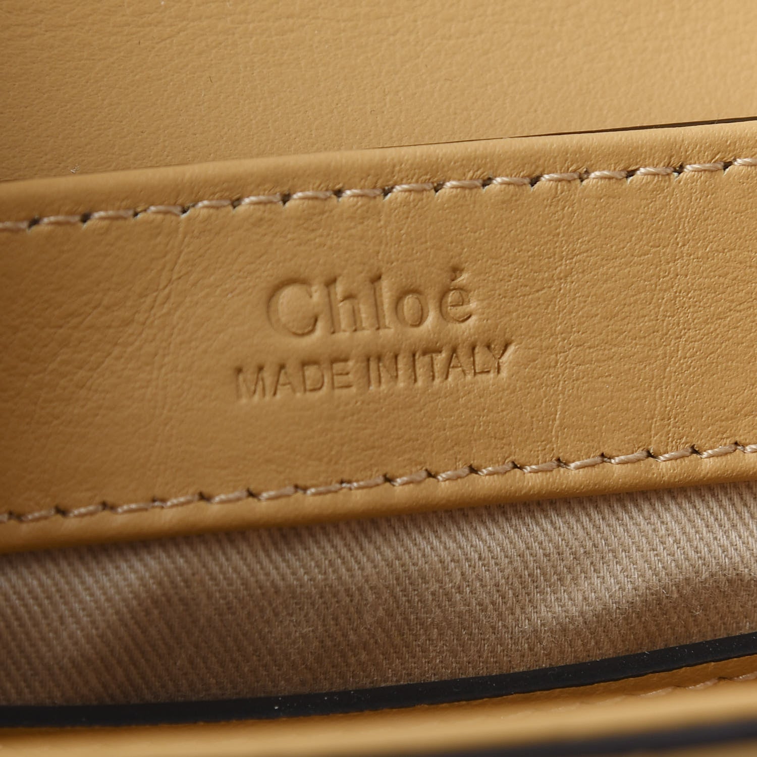 Chloe Calfskin Crocodile Embossed Mini C Double Carry Honey Gold 8 of 9