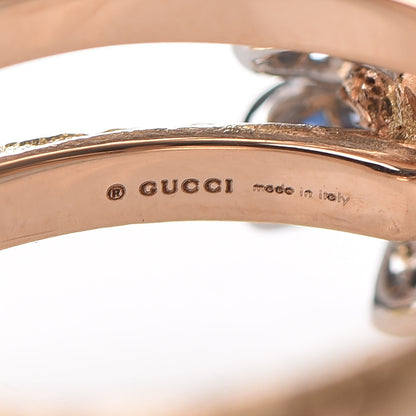Gucci 18K Rose Gold Diamond Blue Sapphire Flower Ring 53 6.25 6 of 7