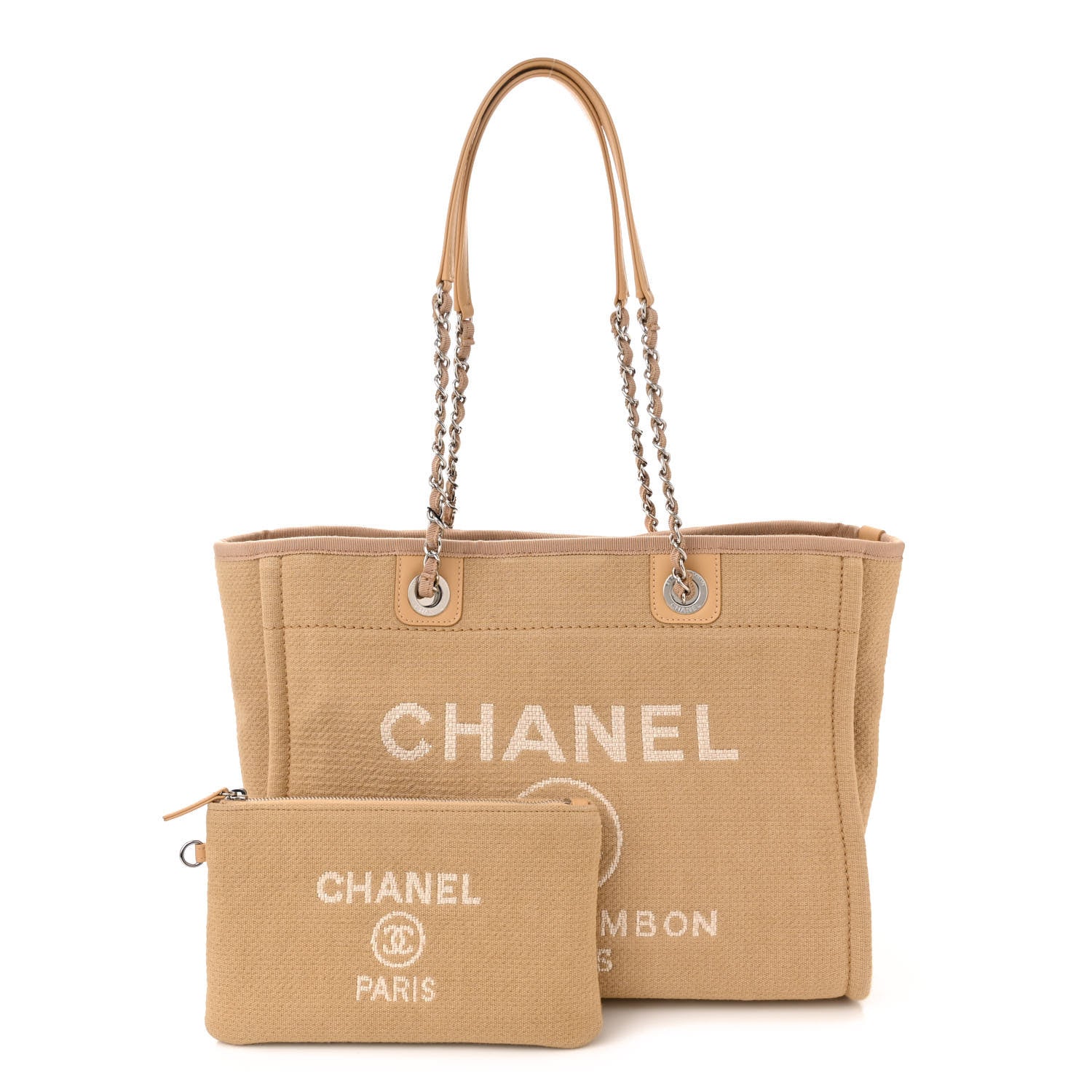 Chanel Mixed Fibers Small Deauville Tote Beige 3 of 11