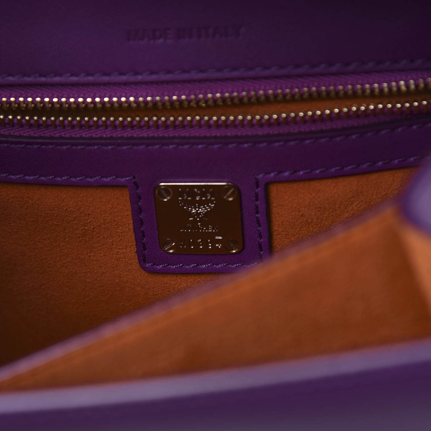 MCM Calfskin Patricia Crossbody Bag Purple 6 of 11