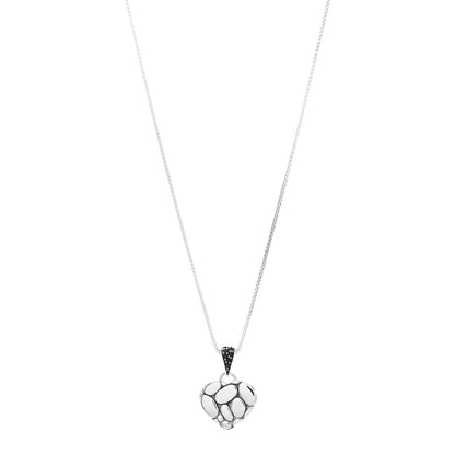 John Hardy Sterling Silver Black Sapphire Kali Lava Heart Pendant Necklace 1 of 4