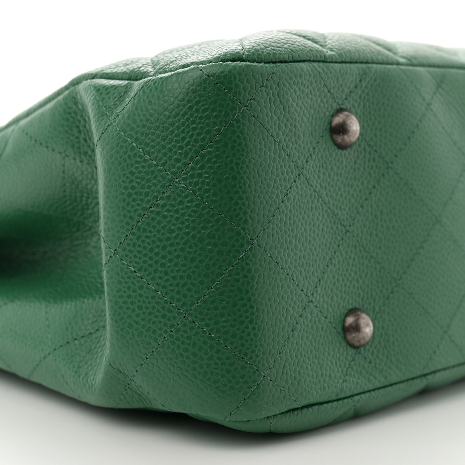 Chanel Caviar Quilted Large Classic Shopping Tote Green 9 of 10