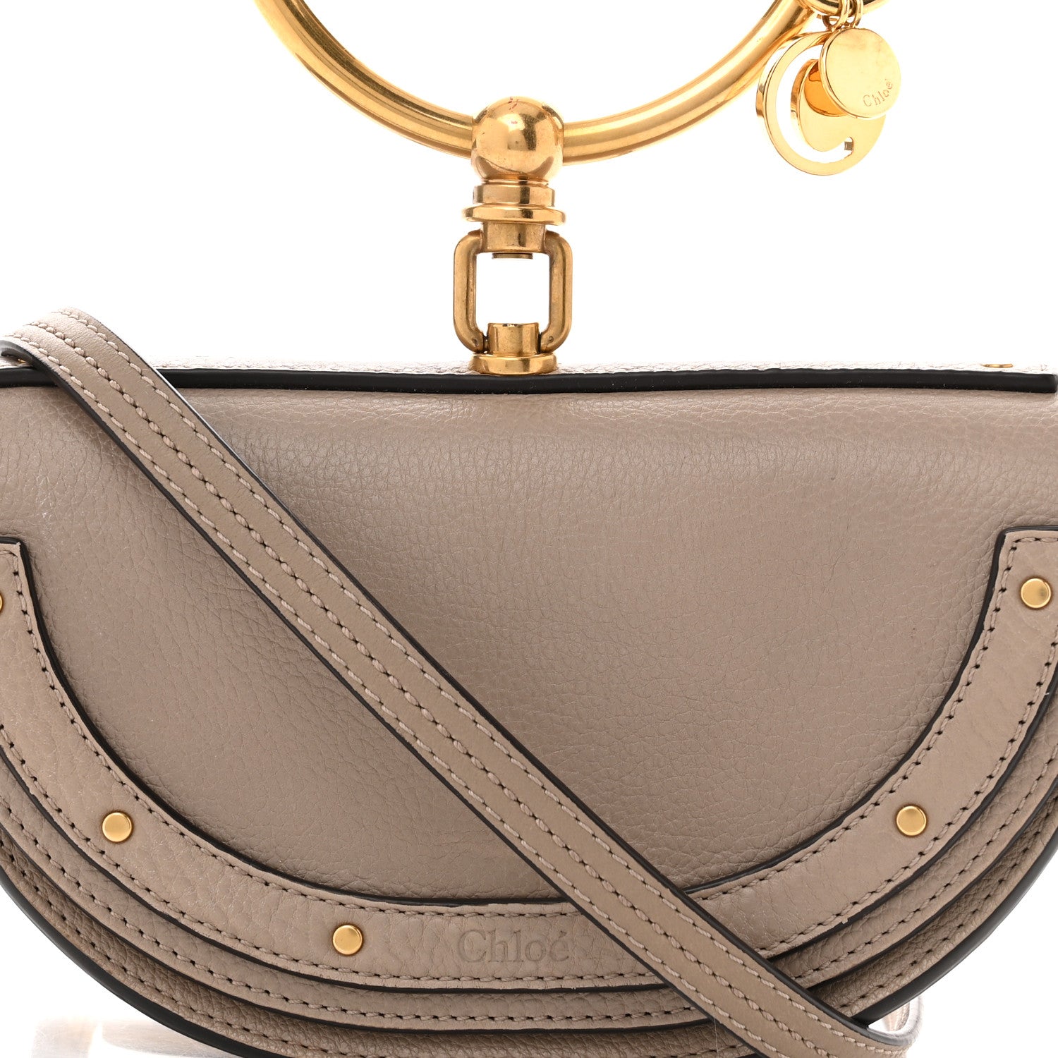 Chloe Calfskin Small Nile Bracelet Minaudiere Bag Motty Grey 8 of 10