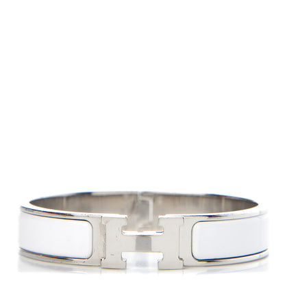 Hermes Enamel Narrow Clic Clac H Bracelet PM White 1 of 6