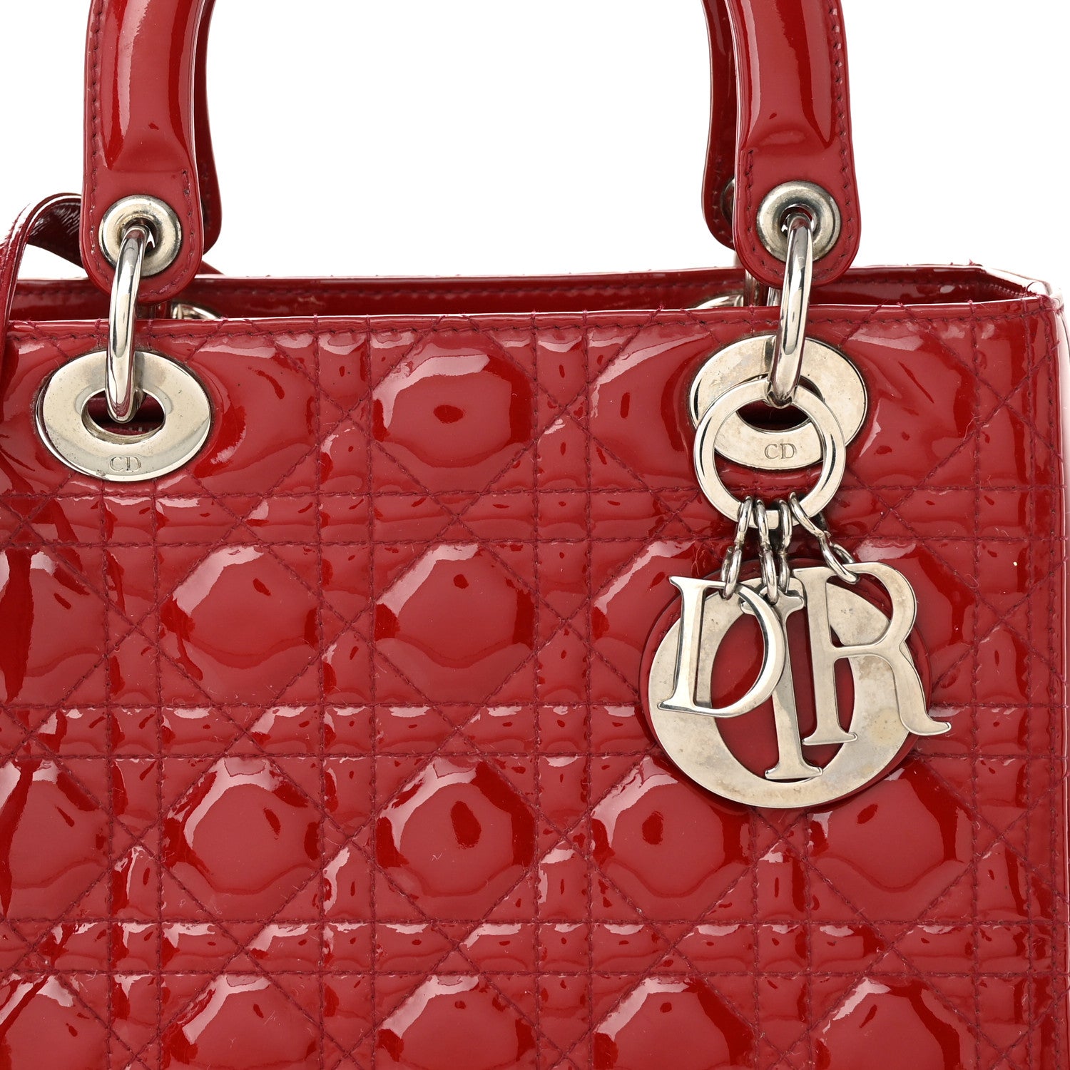 Christian Dior Patent Cannage Medium Lady Dior Red 8 of 10