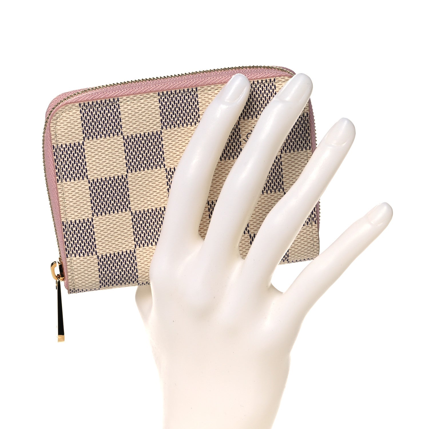 Louis Vuitton Damier Azur Zippy Coin Purse Rose Ballerine 2 of 8