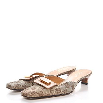 Gucci Monogram GG Mules 7 Brown 3 of 9