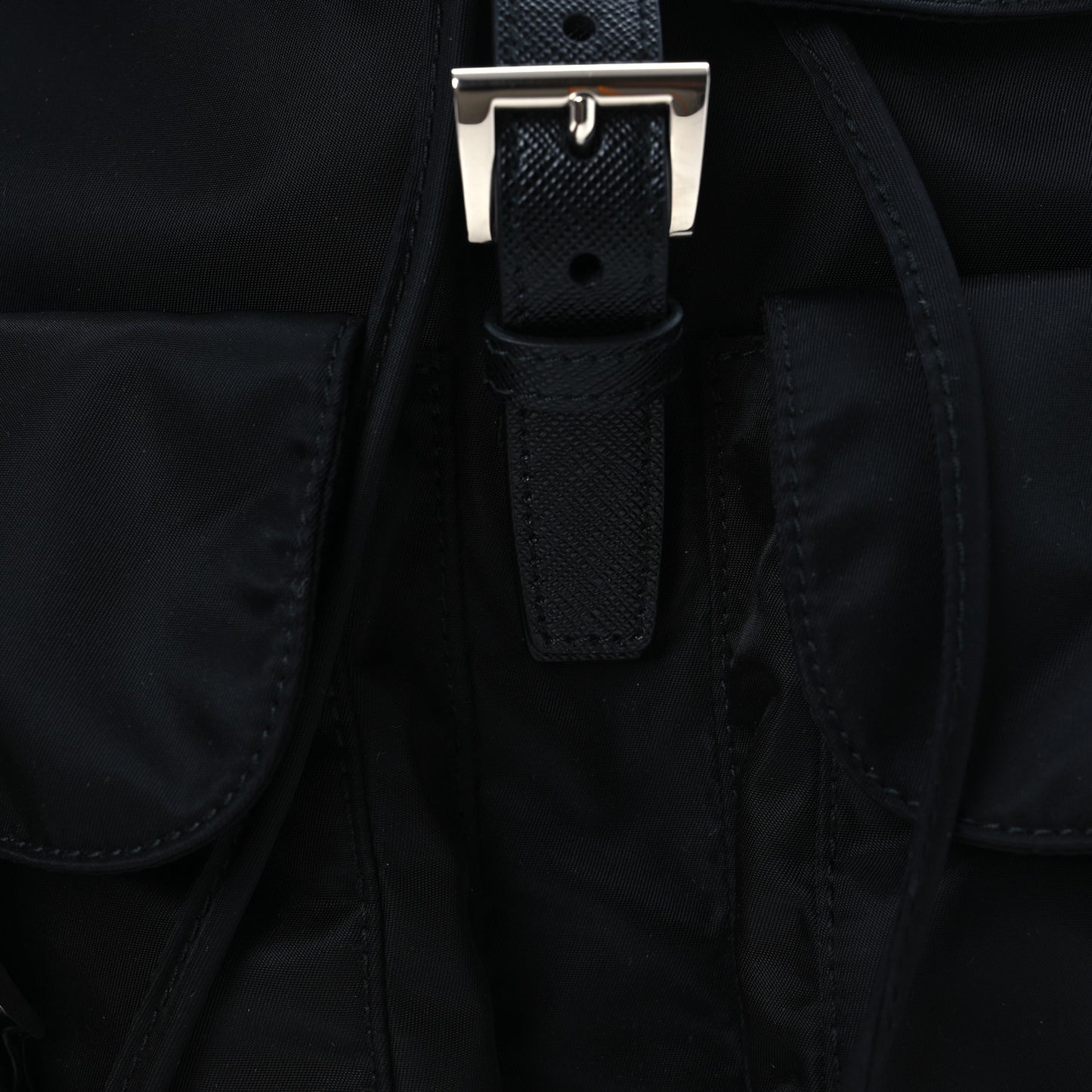 Tessuto Nylon Saffiano Medium Backpack Black