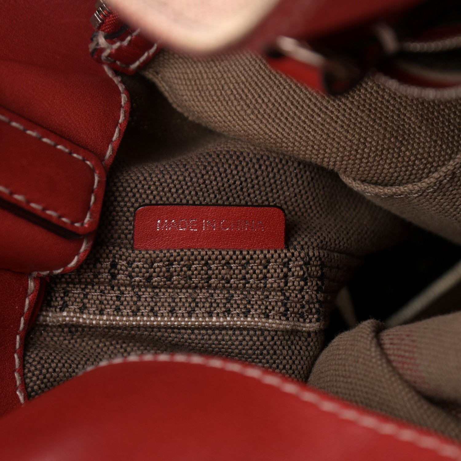 Burberry Canvas Mega Check Medium Ashby Bucket Bag Red 9 of 13