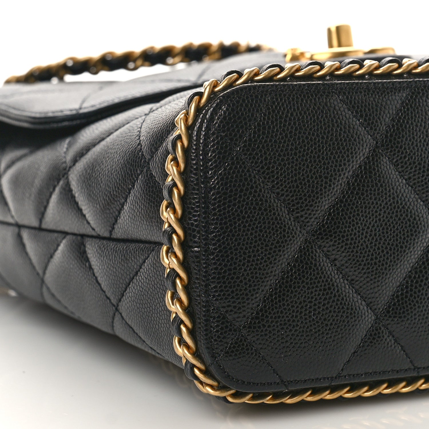 Chanel Caviar Quilted Camellia Chain Around Backpack Black 8 of 9
