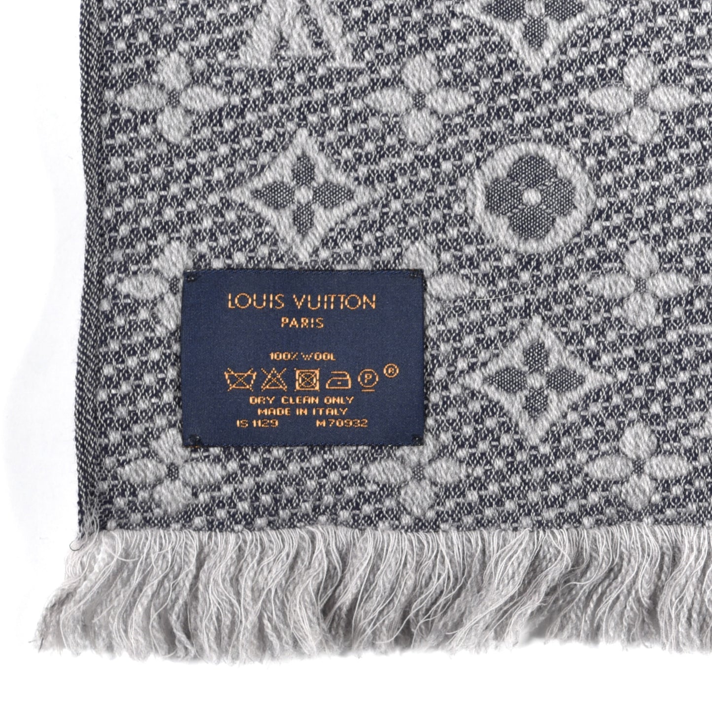 Wool Monogram Classic Scarf Grey