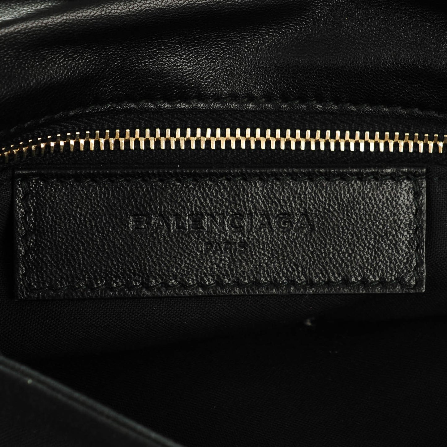 Chevre Gold Metallic Edge Hardware Envelope Clutch Black