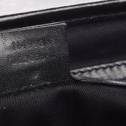 Gucci Monogram Studded Bamboo Bullet Satchel Black 7 of 9