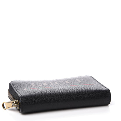 Gucci Calfskin Logo Zip Around Card Case Black 3 of 8