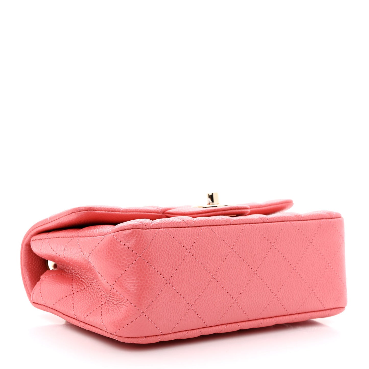 Caviar Quilted Mini Rectangular Flap Dark Pink