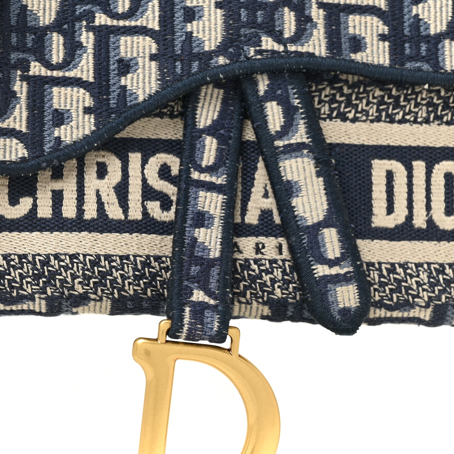 Christian Dior Oblique Slim Saddle Pouch Blue 7 of 12