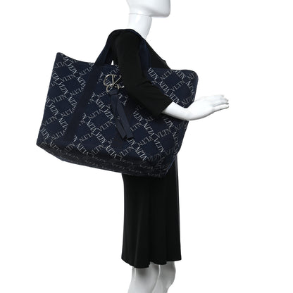 Valentino Garavani Denim Vring Logo Tote Blue 2 of 9