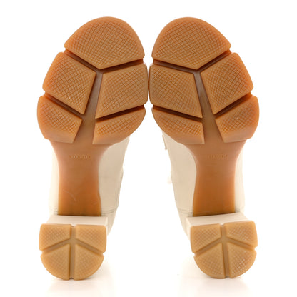 Prada Buffalo Neoprene Lace Up Chelsea 110mm Ankle Boots 39.5 Talco 5 of 9